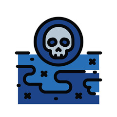 soil contamination color flat icon for digital and print projects.