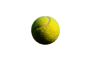A vibrant yellow tennis ball, isolated on a transparent background, ready for a game. background removed