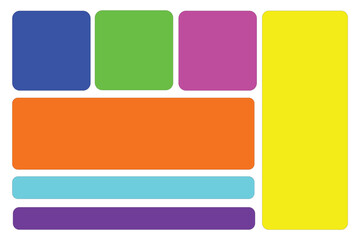 Colorful Rounded Rectangles Arranged in a Grid Layout With White Background abstract blue