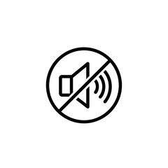 Obraz premium Mute No Sound Speaker Icon Simple Graphic Design