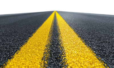 PNG Asphalt road with yellow lines perspective direction outdoors.