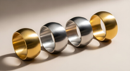 Metallic Napkin Rings Set for New Year Dining Table