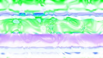 Abstract psychedelic glitch waves with neon colors, distorted digital fluid texture and VHS scanline effect