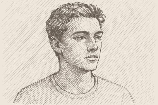 Built lines sketched spaced parallel vector pencil strokes illustration sketch evenly portrait