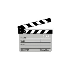 Professional Film Clapperboard Slate Black White Illustration