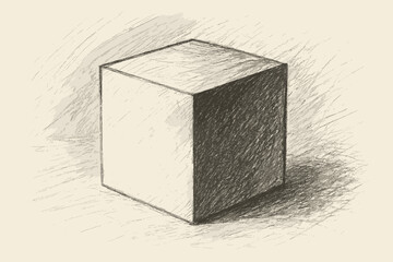 Face shaded vector dark showing value illustration study pencil tones cube one