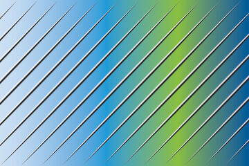 Diagonal lines with a vibrant green to blue gradient and subtle shadow effect pattern background