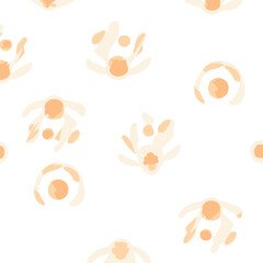 Seamless Abstract Watercolor Floral Pattern in Sage Green and Terracotta | Repeating Botanical Watercolor Design in Earthy Tones | Soft Sage and Terracotta Floral Seamless Background