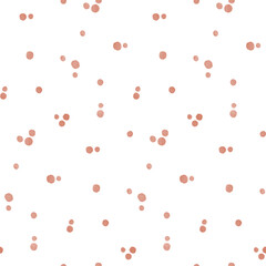 Seamless pattern, abstract composition of small watercolor spots. A delicate repeating design, a cute minimalist polka dot print. A gently girly surface design in pastel colors.