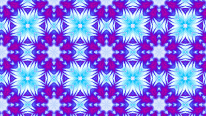 Seamless psychedelic kaleidoscope pattern with neon green, pink and orange mandala symmetry