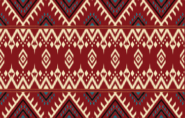Ethnic abstract ikat art. Aztec ornament print. geometric ethnic pattern seamless  color oriental.  Design for background ,curtain, carpet, wallpaper, clothing, wrapping, Batik, vector illustration.