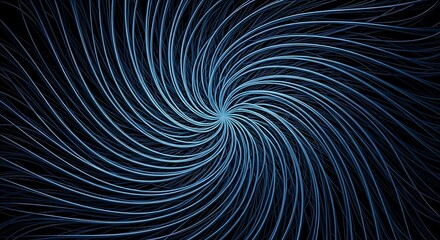 Obraz premium Abstract Blue Swirling Light Pattern on Black Background