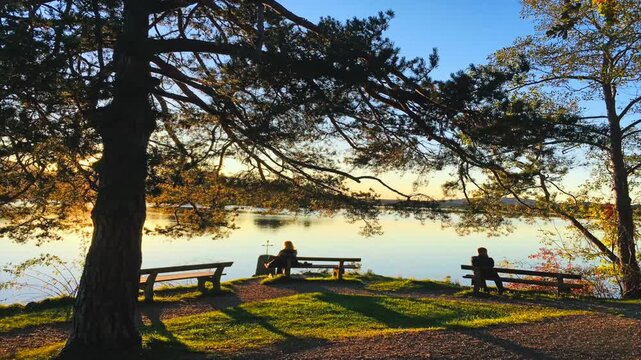 Staffelsee Lake shore , Bavaria, Germany in the fall	