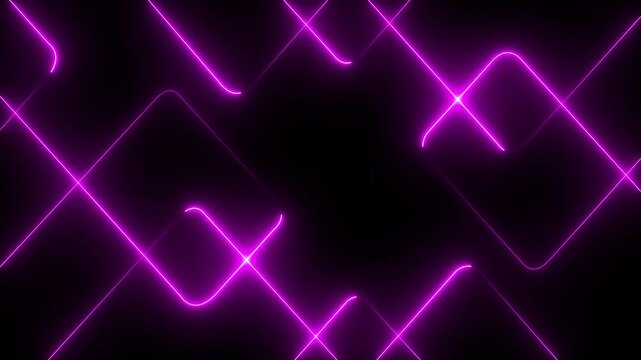 Neon pink laser lines pattern animation on black screen.