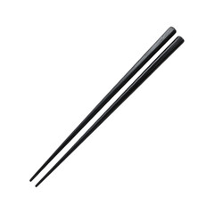 Black chopsticks on transparent background