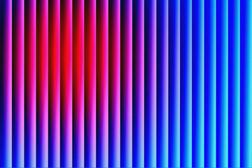 Vertical blinds with a gradient of red to blue neon light illumination pattern background