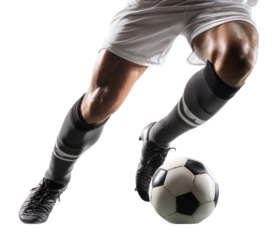 PNG Soccer player with ball soccer football sports.