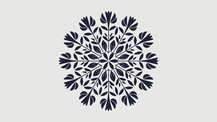 Elegant floral mandala design with delicate leaves, perfect for modern backgrounds or textile prints, bringing a touch of nature and calm to any project