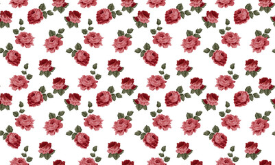 Hand draw flowers pattern. Seamless line flower pattern.