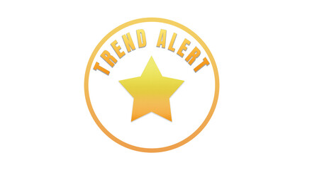 Golden trend alert star isolated on transparent background for web design
