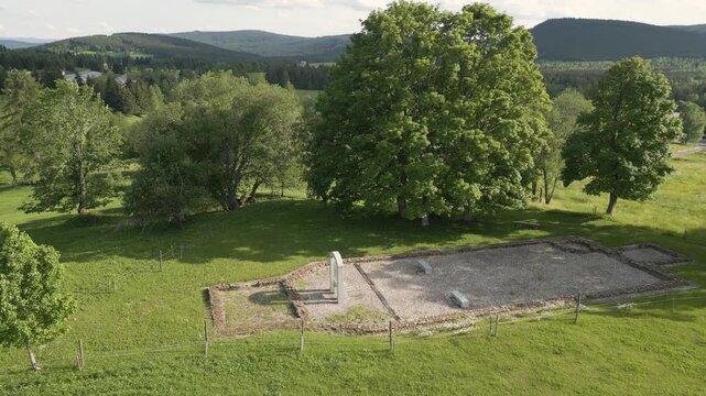 Borova Lada region in Sumava Czechia, countryside nature forest aerial drone footage