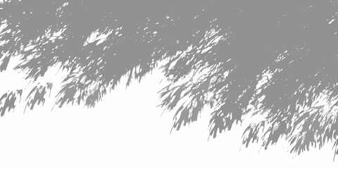 Abstract gray brush strokes and shapes overlaying a white background creating a textured design