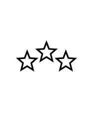 Obraz premium Minimalist illustration featuring three evenly spaced, black outline stars