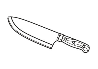 Obraz premium Chef's Knife Line Art Illustration