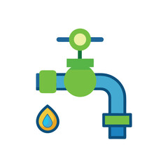 illustration of a faucet with water drop