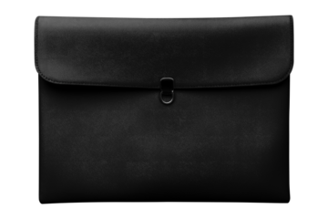Black messenger bag png, transparent background