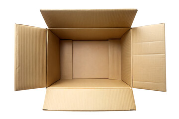 Open Corrugated Cardboard Box empty