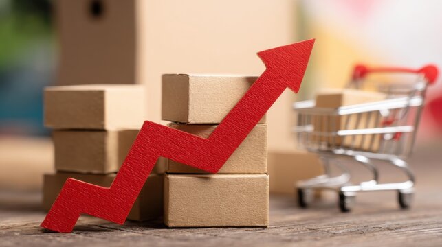 cardboard boxes and a shopping cart - Powered by Adobe