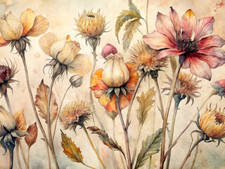 Still life dried flowers