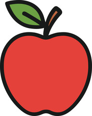 red apple vector illustration