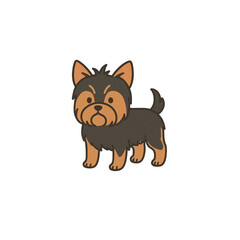 ヨークシャテリアのカラーアイコン、素材、背景なし、資料作り、動物