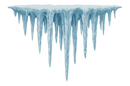 Cluster short hanging highlights long icy illustration vector icicle glistening realistic soft