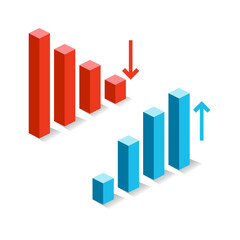 Bars chart grow flow business icon symbol design vector