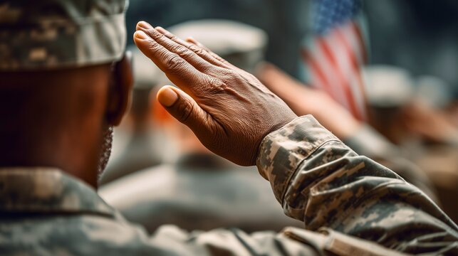a soldier giving a military salute - Powered by Adobe