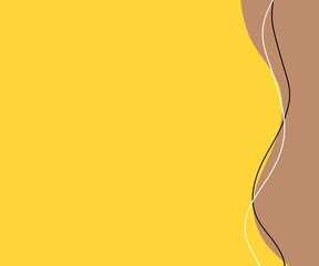 Yellow and brown wavy aesthetic square greeting card, landscape background for invitations, presentations, posters etc