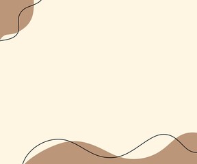 beige and green wavy aesthetic square greeting card, landscape background for invitations, presentations, posters etc