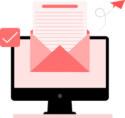 Email Marketing Concept with Computer Illustration