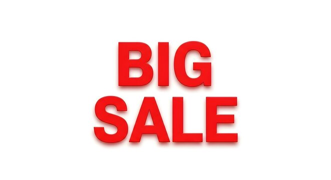 Big sale text isolated on white background - Powered by Adobe