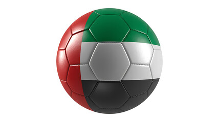 A soccer ball displays the colors of a nation, representing national pride and sporting spirit.