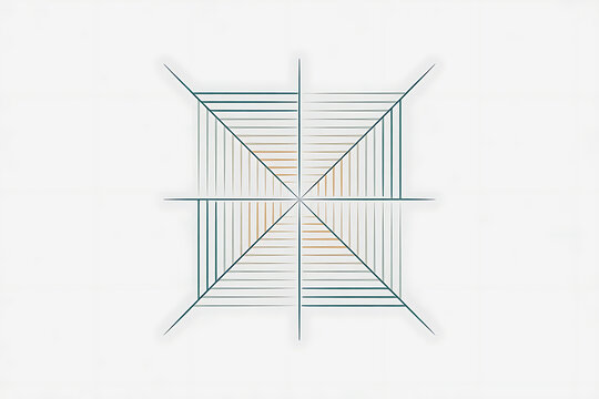 Geometric abstract design featuring intersecting lines, creating a central focal point and radiating patterns.