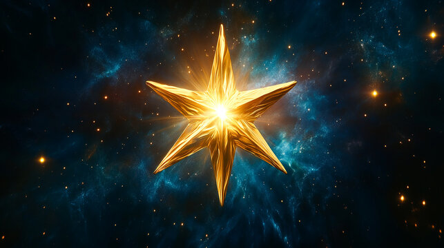 Star of Bethlehem: The luminous guide guiding the Magi — Christian symbols and icons, digital illustration