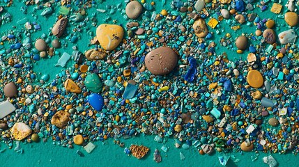 Microplastic fibers isolated marine sediment under magnification