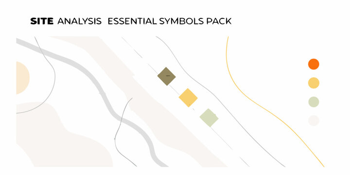 Site analysis essential symbols pack for architectural and urban planning projects