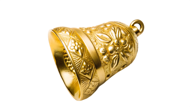 typical santa claus bell isolated on white background png, ai generated