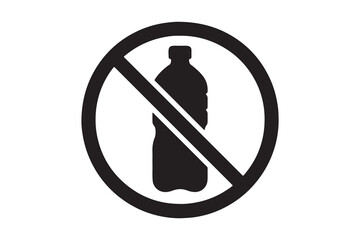 No plastic bottles symbol promoting sustainability and eco-friendly choices
