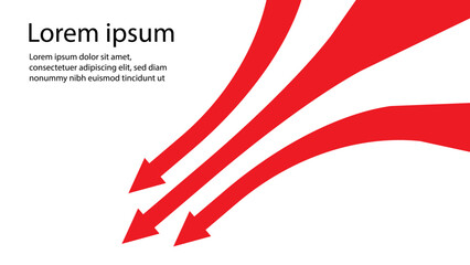 Obraz premium Background Red arrow curving downwards Perspective